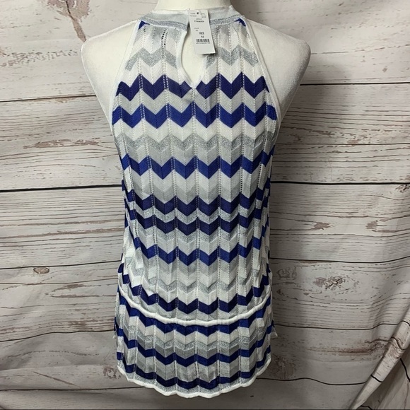 Nwt Whbm Cutaway Zigzag Sleeveless Sweater Chevron - Picture 6 of 7